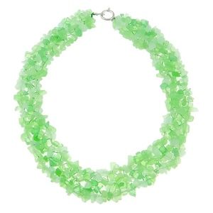 😀 3 for $20 Green Agate Gemstone Chip Necklace